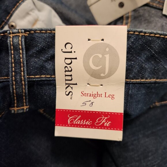 NWT CJ Banks Stretch Mid Rise Classic Fit Jeans 30W Petite 50x28 Blue NEW - Picture 8 of 11